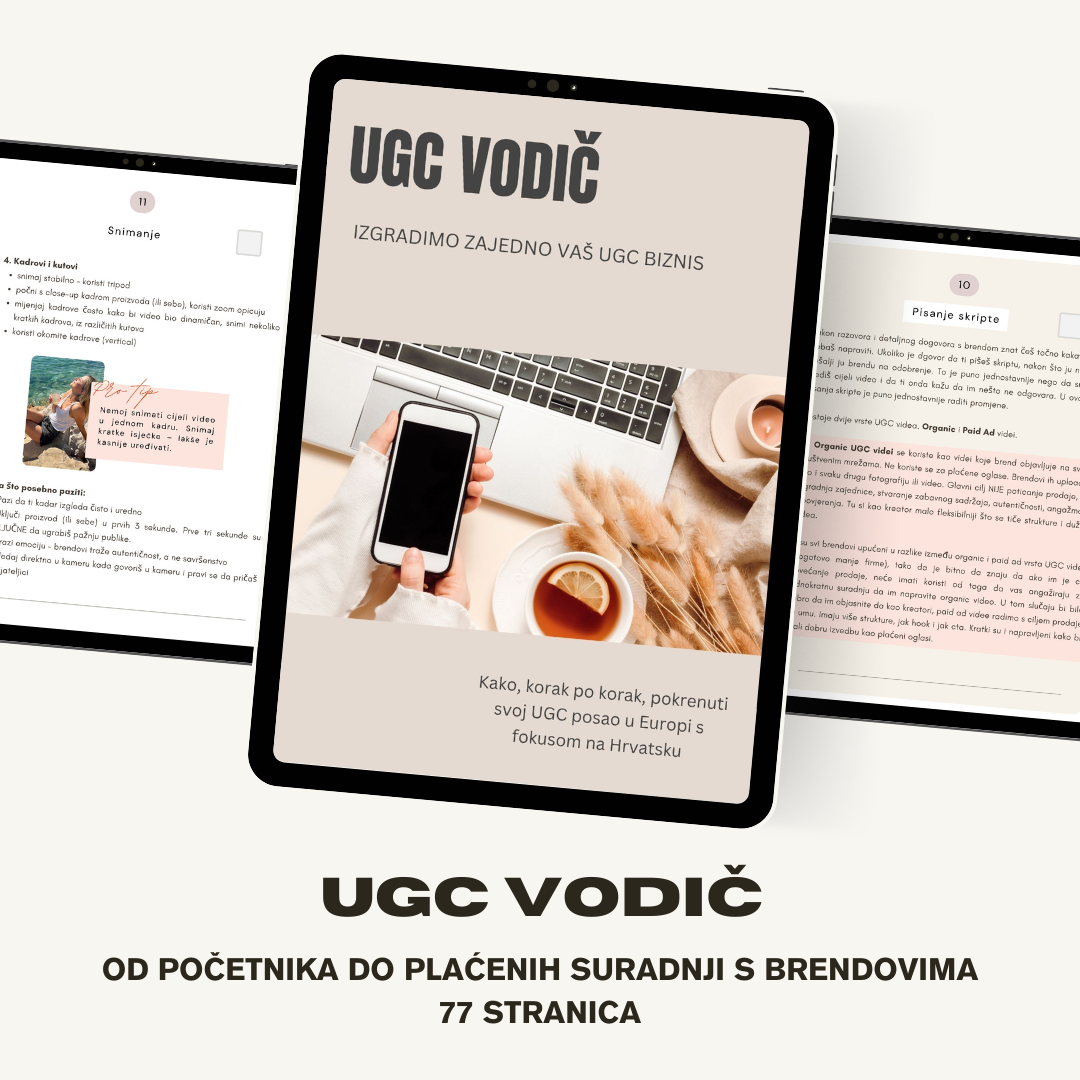 UGC Vodič – digitalni vodič za početnike koji žele zarađivati kao content kreatori